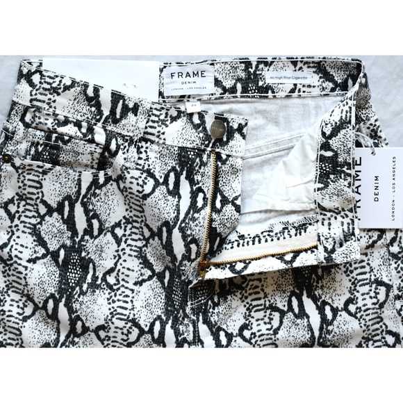 FRAME DENIM WOMEN NWT ALI HIGH RISE CIGARETTE PYTHON PRINT GRIS MULTI JEAN.SZ 27 - Picture 9 of 11